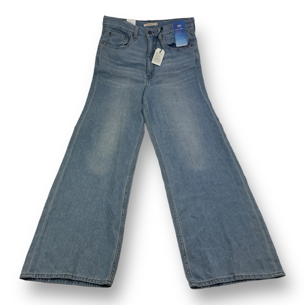 NWT Levi's Premium‎ High Loose Cotton Hemp Blue 5 Pocket Jeans Womens Size 30X31